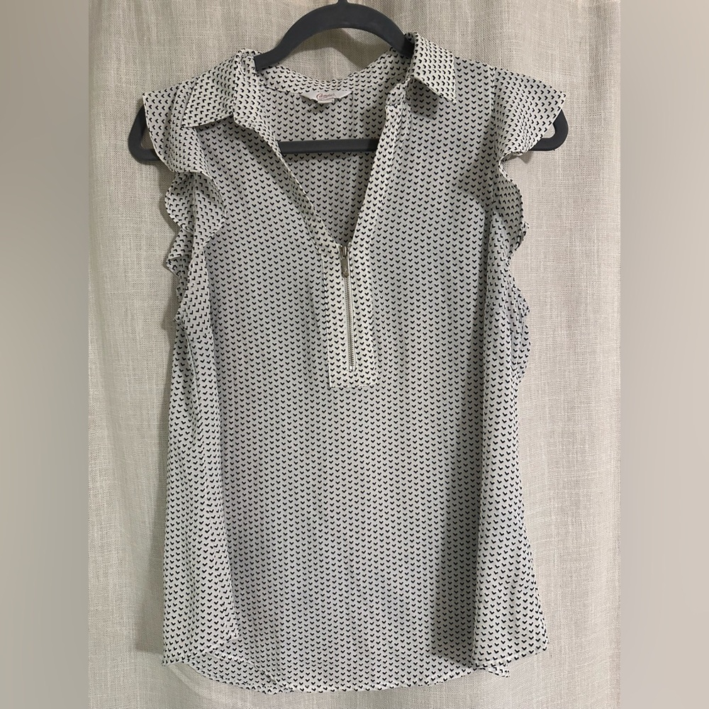 Women's White with Black Hearts Blouse